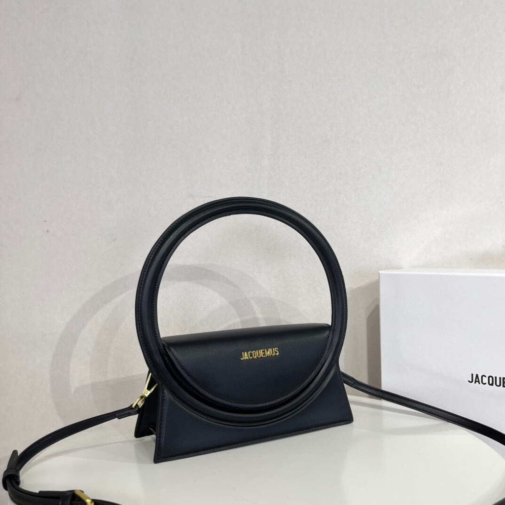 Jacquemus 213BA003 Le sac Rond Circle purse Black