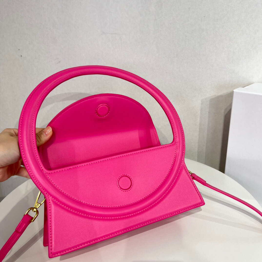 Jacquemus 213BA003 Le sac Rond Circle purse Rose Red