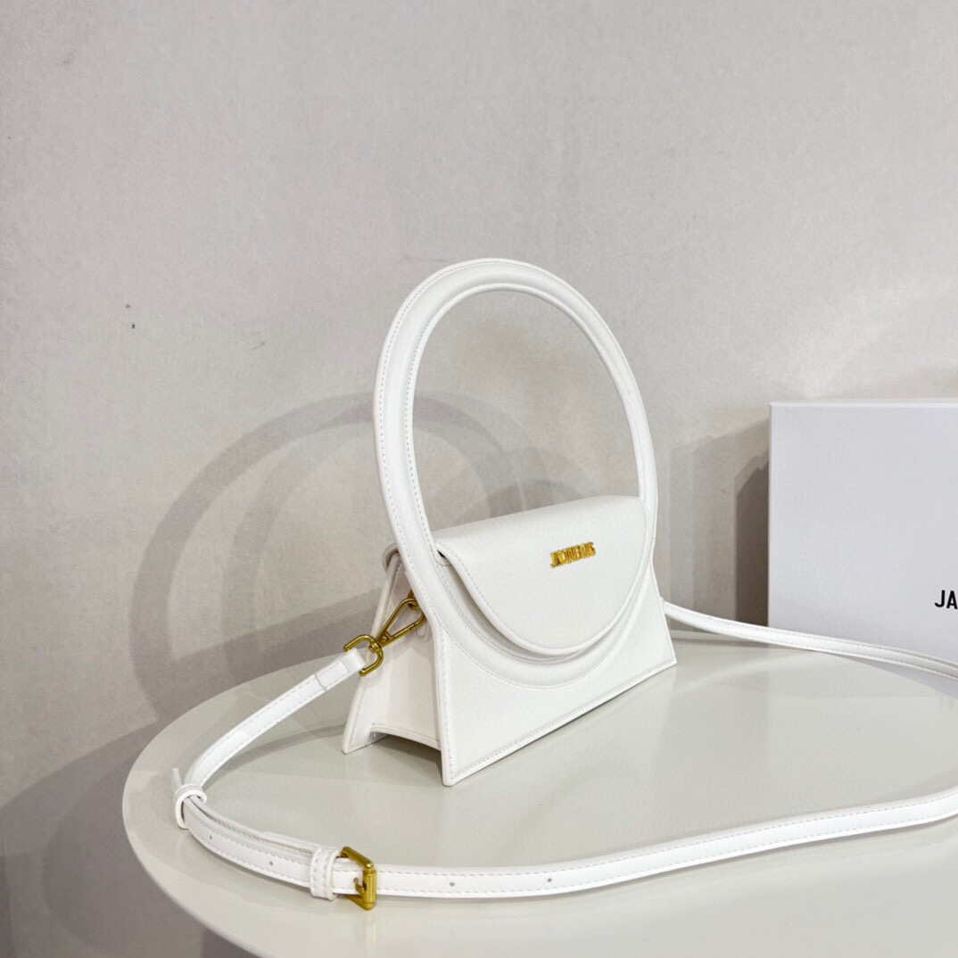 Jacquemus 213BA003 Le sac Rond Circle purse White