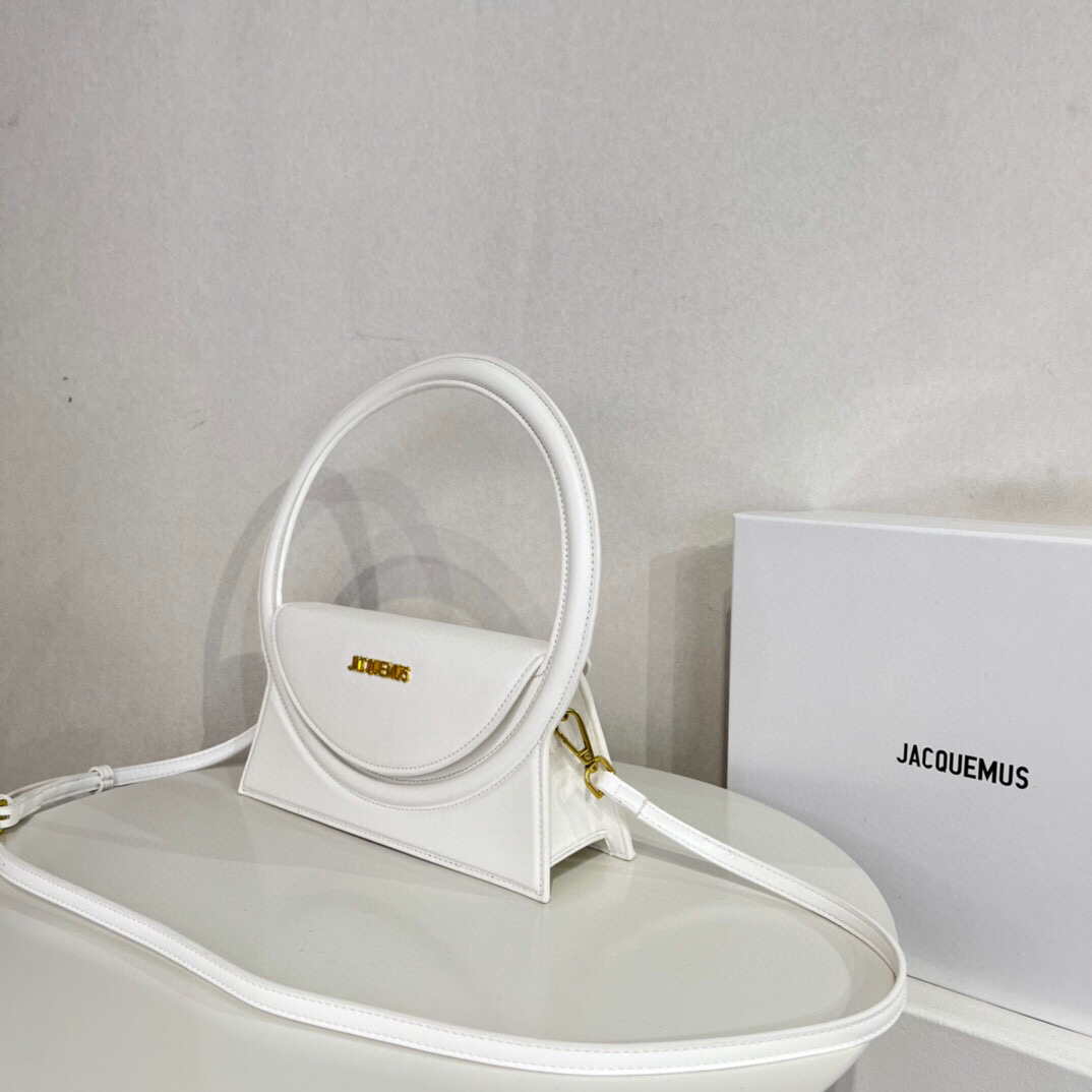 Jacquemus 213BA003 Le sac Rond Circle purse White