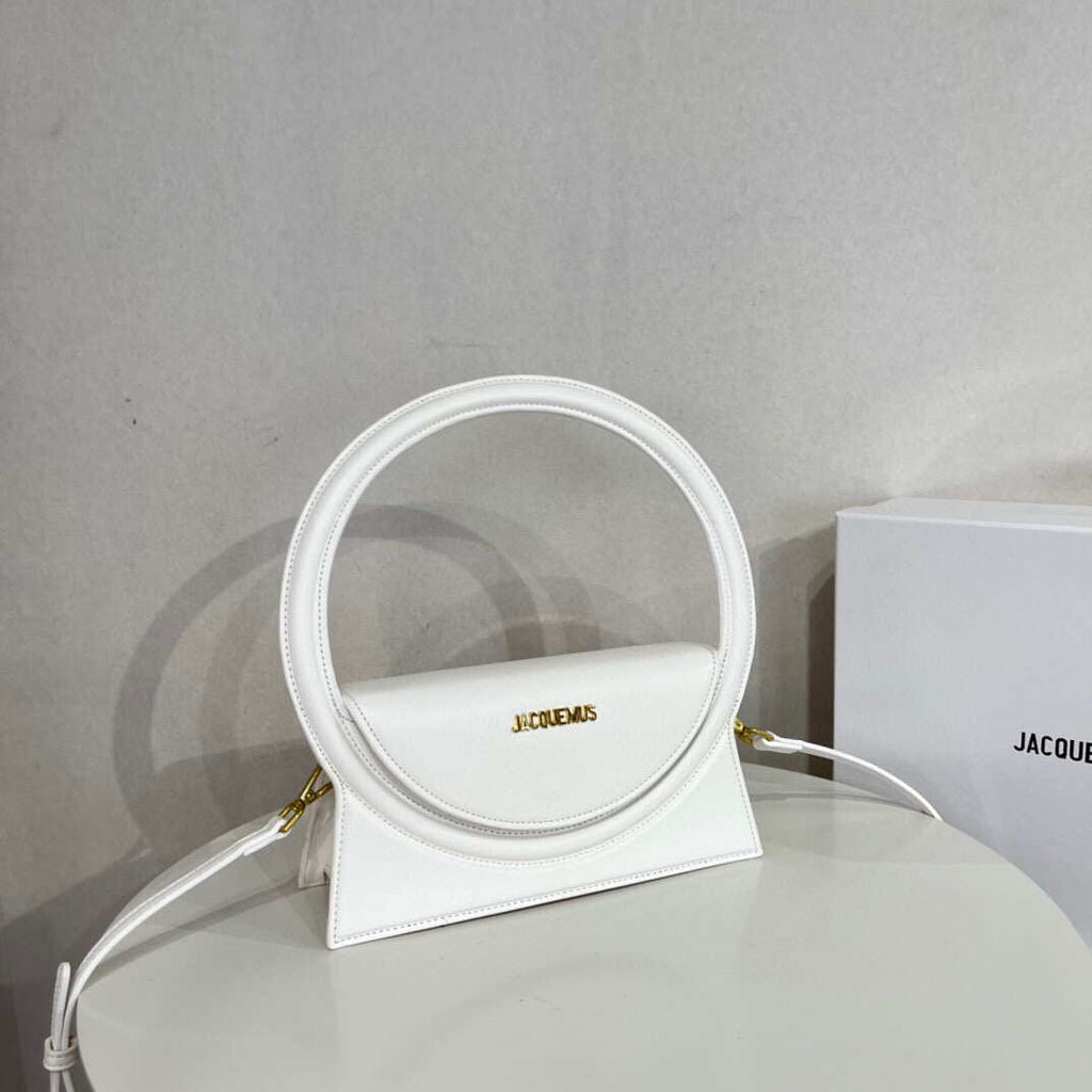 Jacquemus 213BA003 Le sac Rond Circle purse White