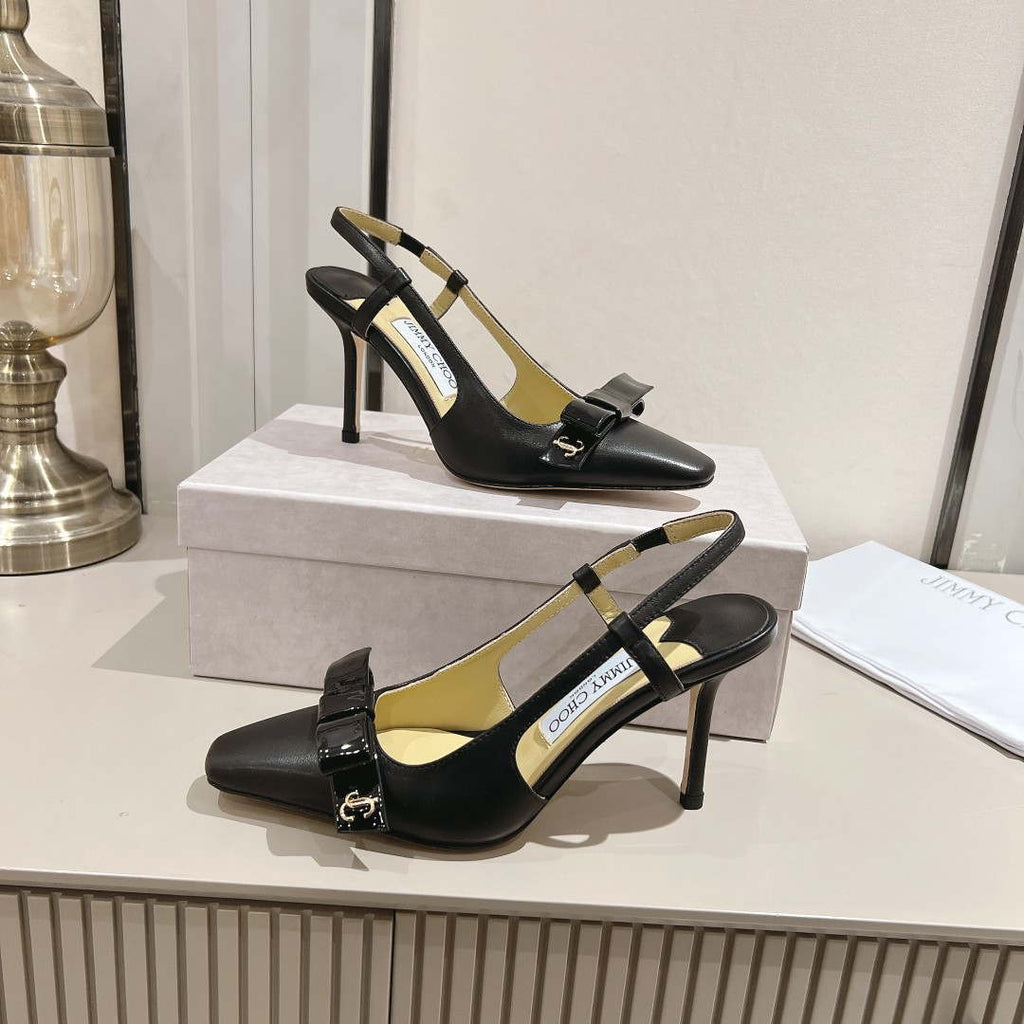 Jimmy Choo 24S ADALEE Bowknot Sling Back Sandals 85mm J10093