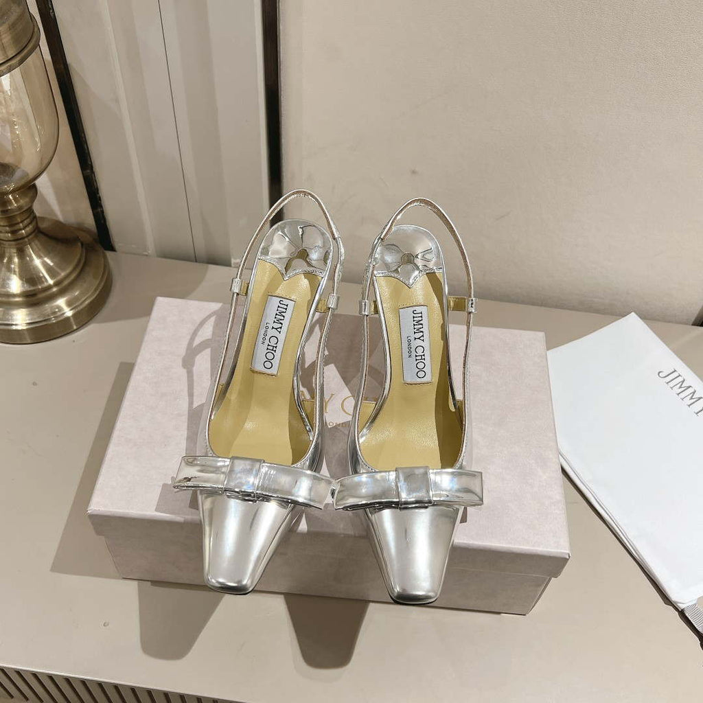 Jimmy Choo 24S ADALEE Bowknot Sling Back Sandals 85mm J10093