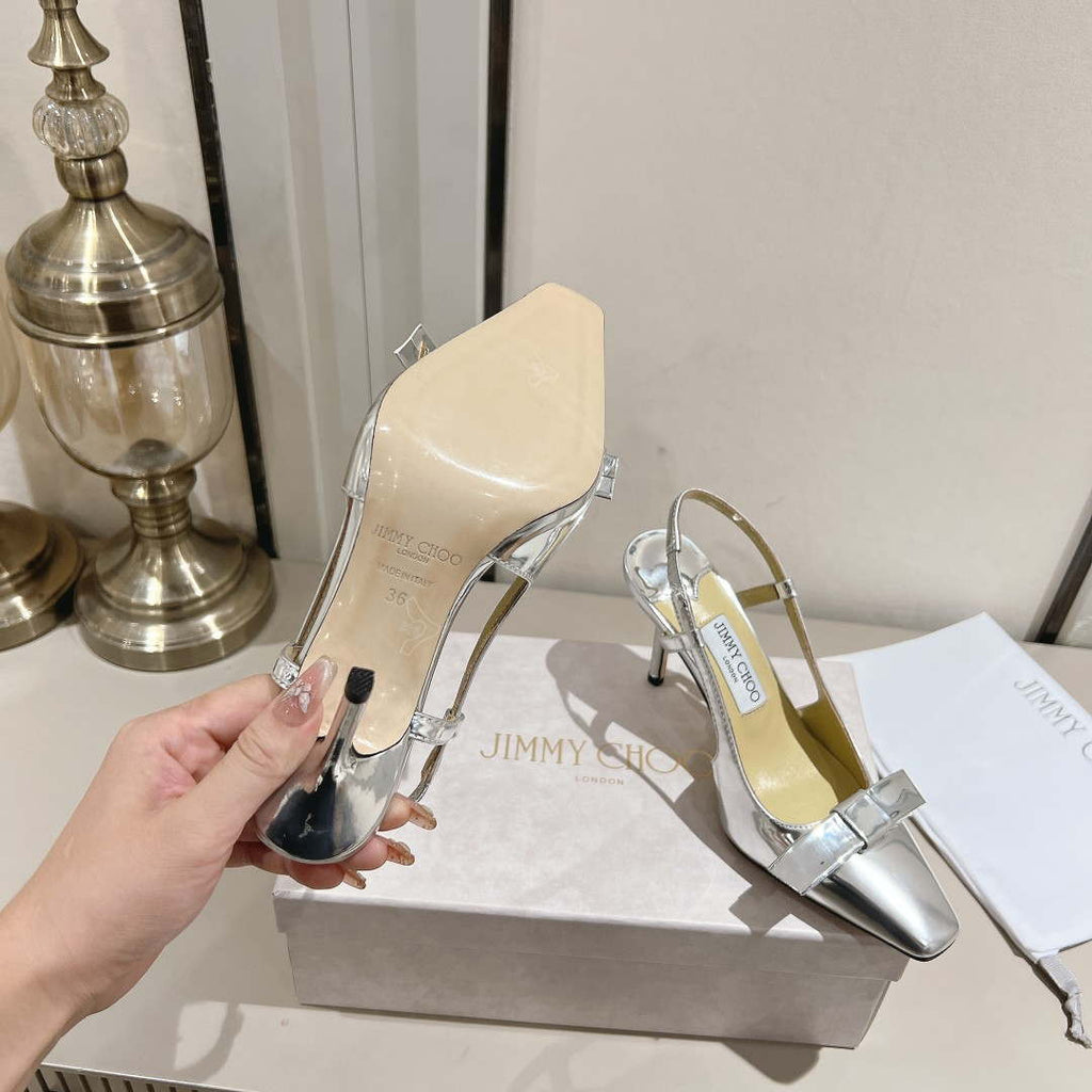 Jimmy Choo 24S ADALEE Bowknot Sling Back Sandals 85mm J10093
