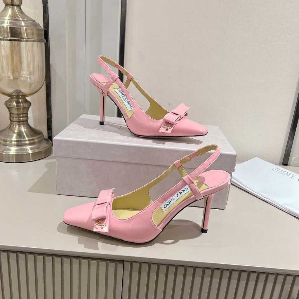 Jimmy Choo 24S ADALEE Bowknot Sling Back Sandals 85mm J10093