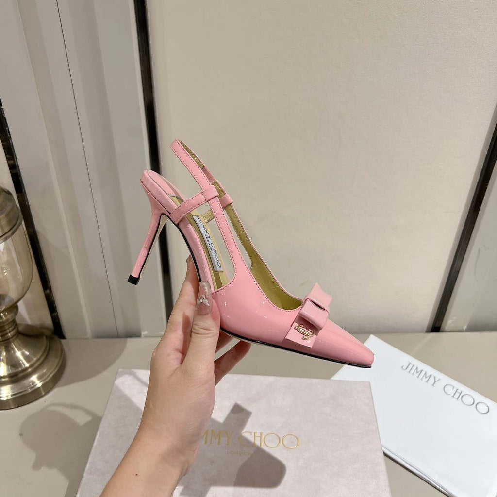 Jimmy Choo 24S ADALEE Bowknot Sling Back Sandals 85mm J10093