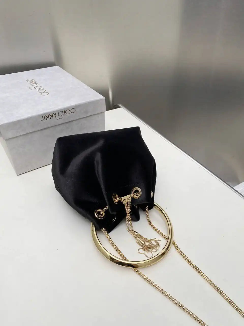 Jimmy Choo Bon Bon Black Velvet Bag BONBONVKK061906 Black