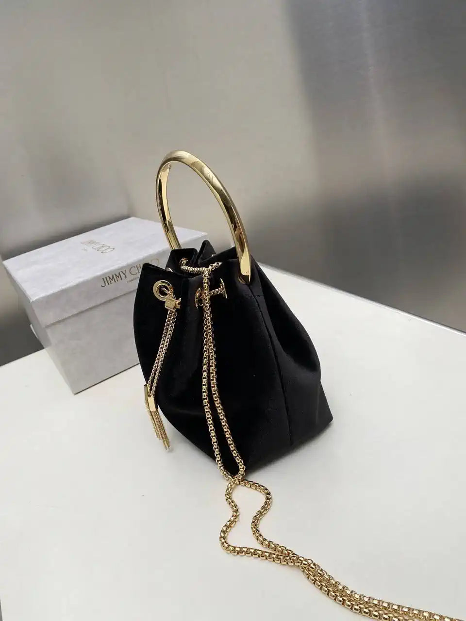 Jimmy Choo Bon Bon Black Velvet Bag BONBONVKK061906 Black