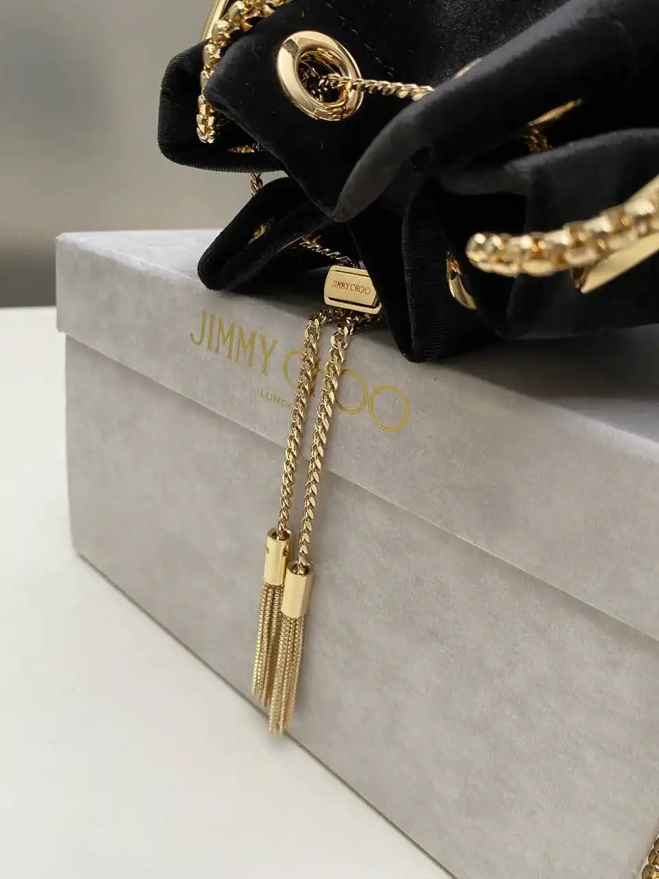 Jimmy Choo Bon Bon Black Velvet Bag BONBONVKK061906 Black