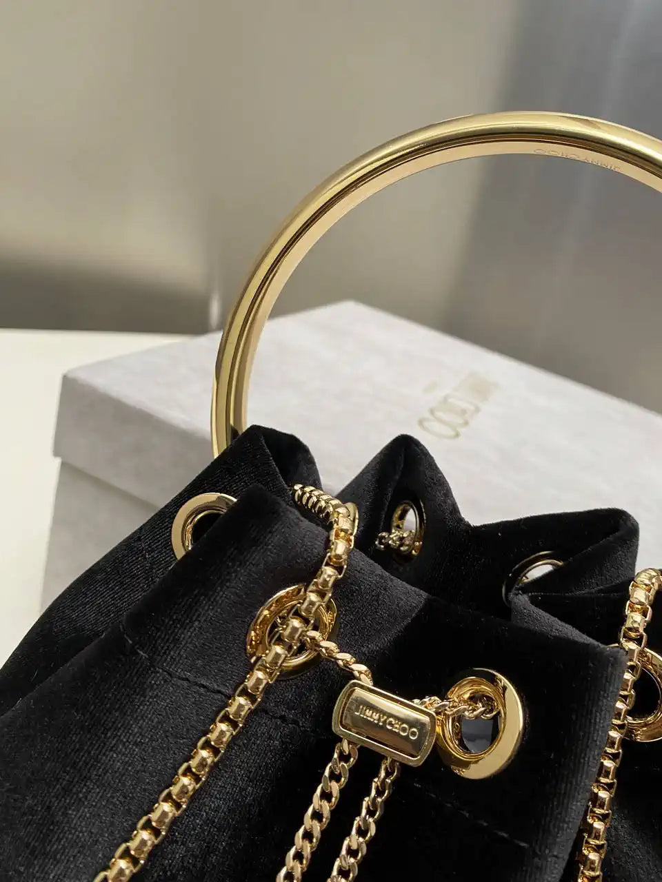 Jimmy Choo Bon Bon Black Velvet Bag BONBONVKK061906 Black