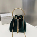 Jimmy Choo Bon Bon Black Velvet Bag Dark Green BONBONVKK061906