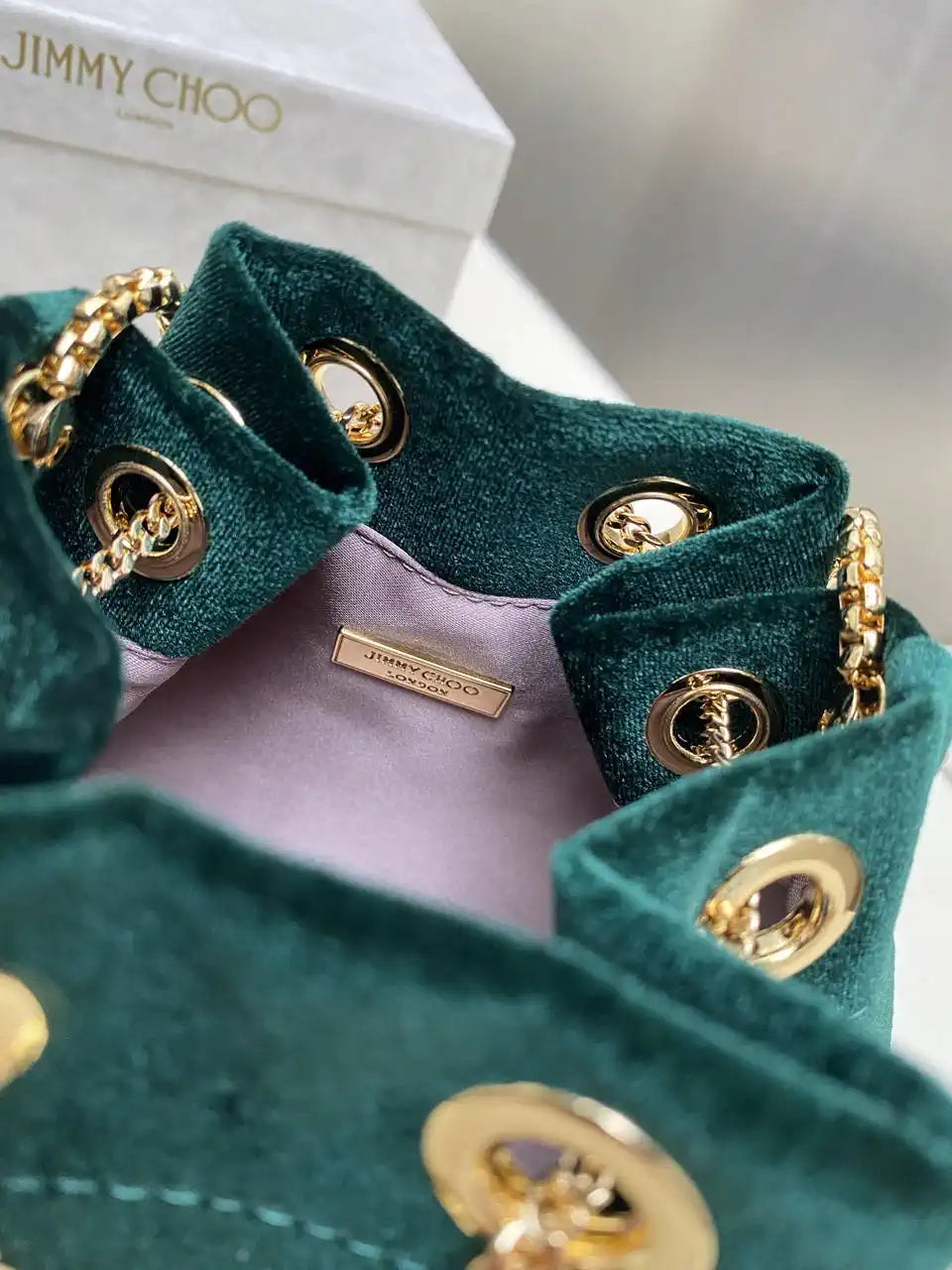 Jimmy Choo Bon Bon Black Velvet Bag Dark Green BONBONVKK061906