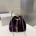 Jimmy Choo Bon Bon Black Velvet Bag Purple BONBONVKK061906