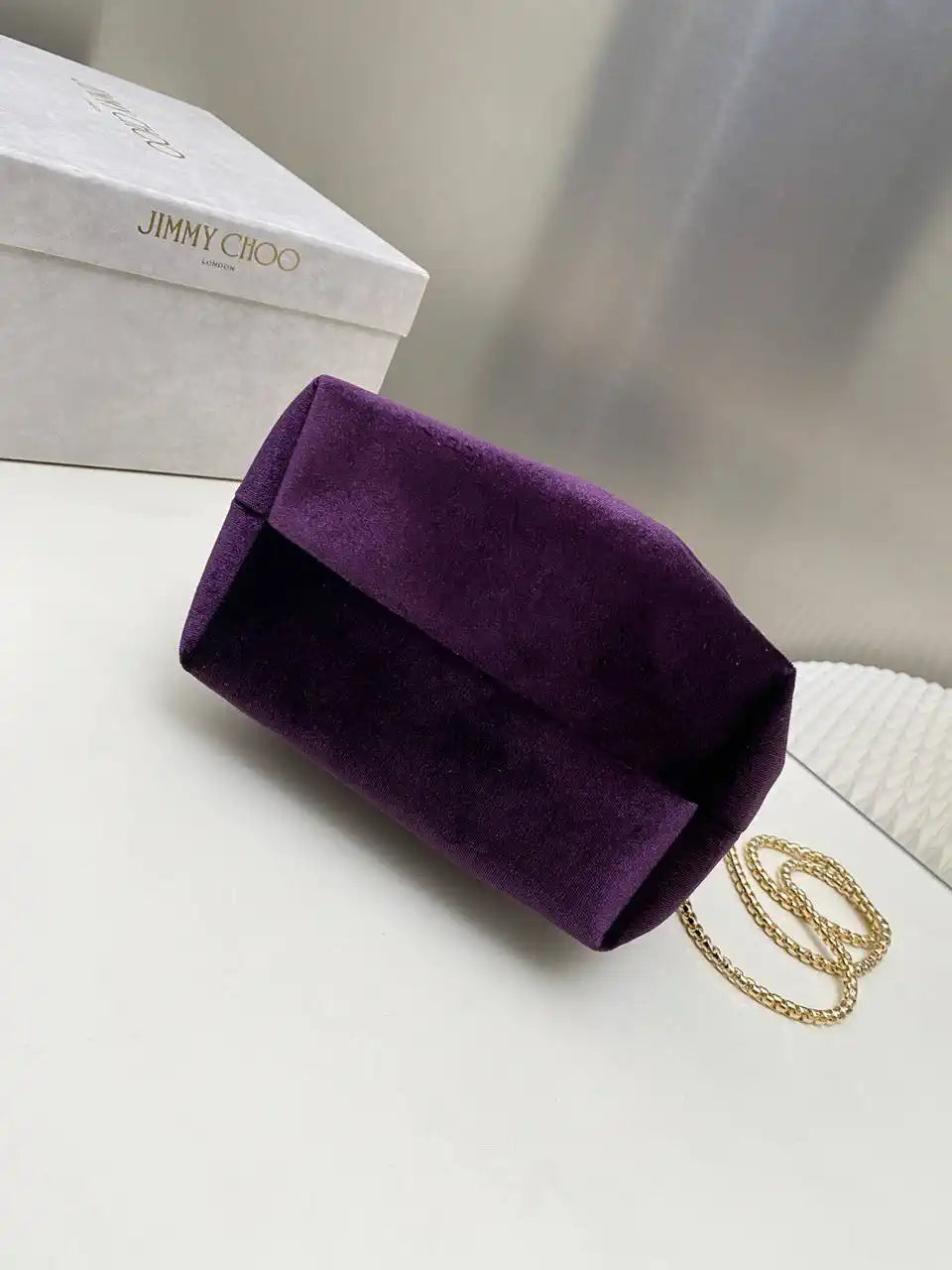 Jimmy Choo Bon Bon Black Velvet Bag Purple BONBONVKK061906