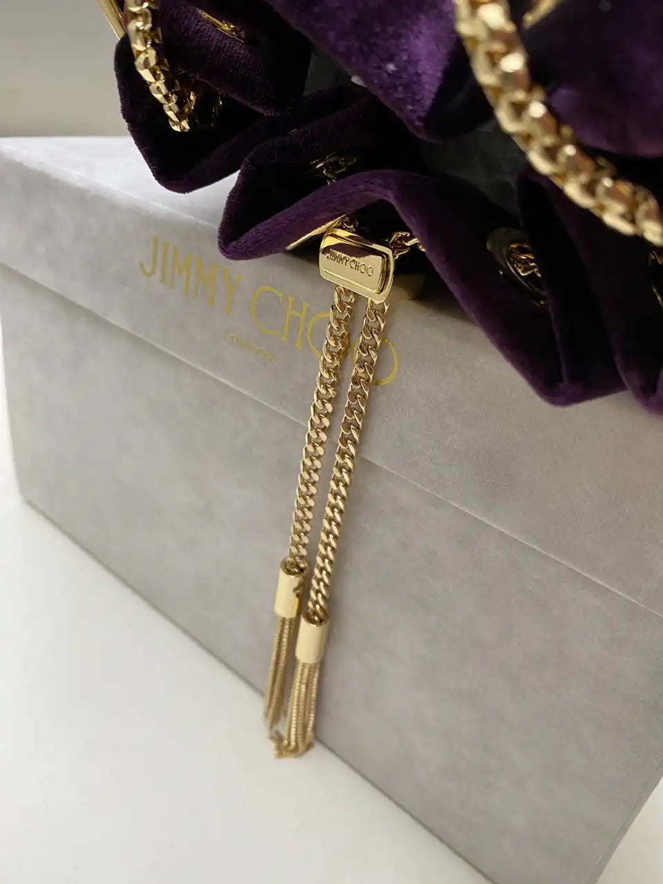 Jimmy Choo Bon Bon Black Velvet Bag Purple BONBONVKK061906