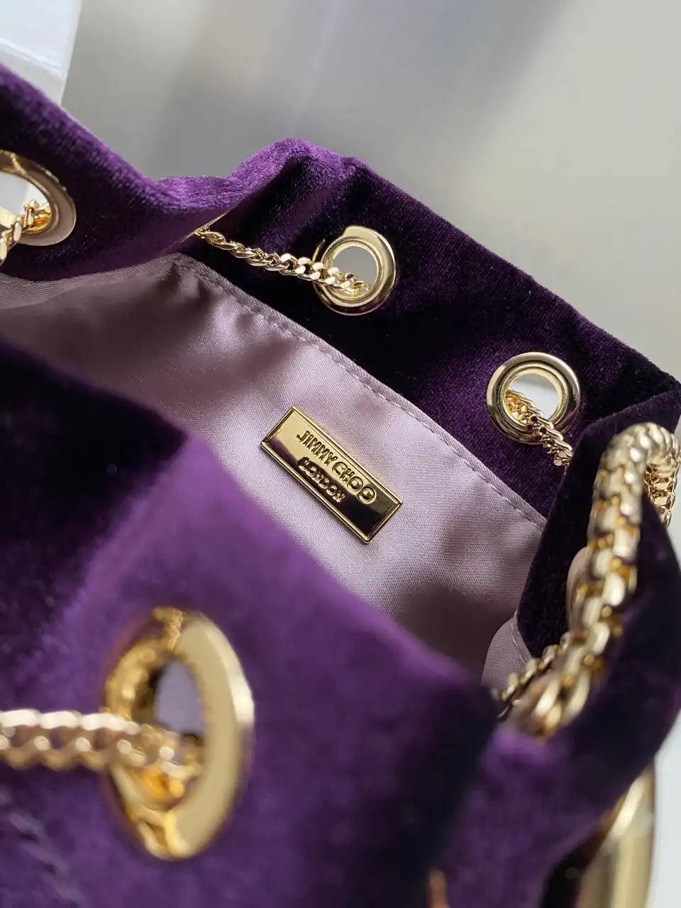 Jimmy Choo Bon Bon Black Velvet Bag Purple BONBONVKK061906