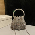 Jimmy Choo Bon Bon Blush Satin Bag with Crystals BONBONXDR1C1039 White & Gray
