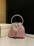 Jimmy Choo Bon Bon Blush Satin Bag with Crystals BONBONXDR1C1039 White & Pink