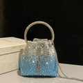 Jimmy Choo Bon Bon Blush Satin Bag with Crystals BONBONXDR1C1039 White & Light Blue