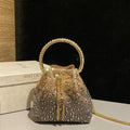 Jimmy Choo Bon Bon Blush Satin Bag with Crystals BONBONXDR1C1039 White & Gold