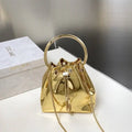 Jimmy Choo Bon Bon Gold Mirror Fabric Mini Bag with Metal Handle BONBONXVKOO0022