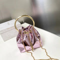 Jimmy Choo Bon Bon Purple Mirror Fabric Mini Bag with Metal Handle BONBONXVKOO0022
