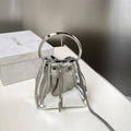 Jimmy Choo Bon Bon Silver Mirror Fabric Mini Bag with Metal Handle BONBONXVKOO0022