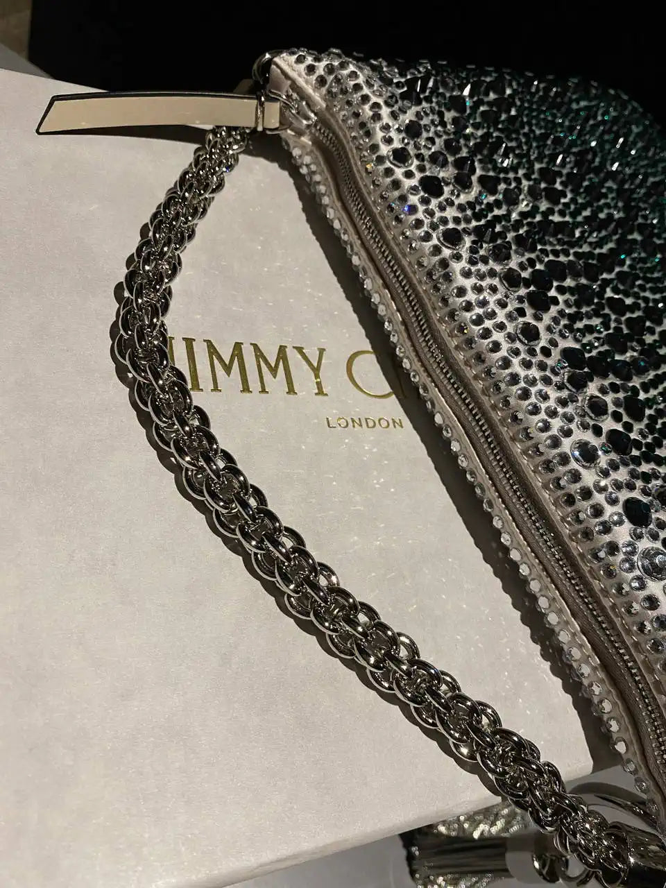 Jimmy Choo Callie Bag with with D¨¦grad¨¦ Crystals CALLIEQIB000769 Ligth Green