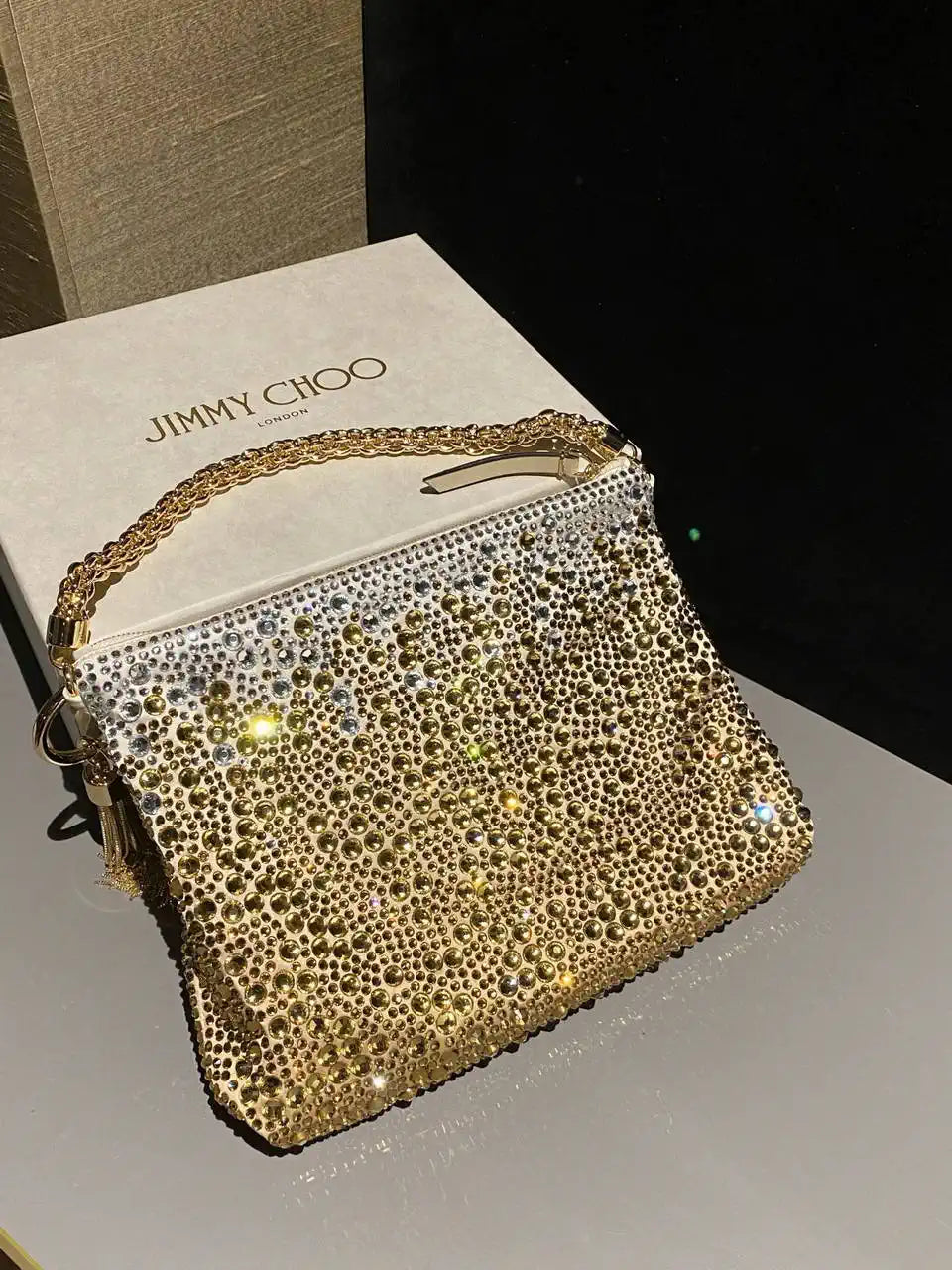 Jimmy Choo Callie Bag with with D¨¦grad¨¦ Crystals CALLIEQIB000769 Yellow