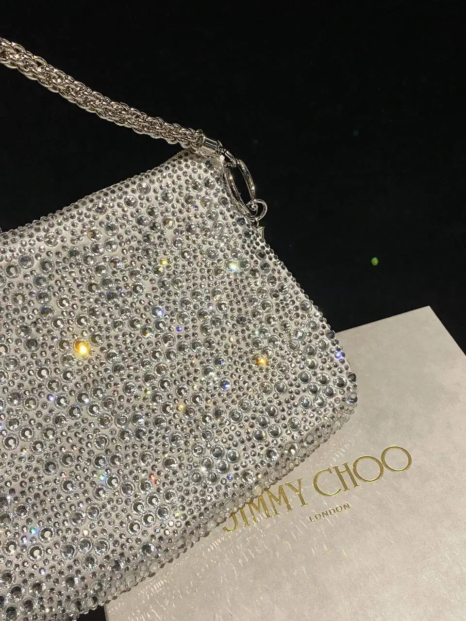 Jimmy Choo Callie Bag with with D¨¦grad¨¦ Crystals CALLIEQIB000769 White