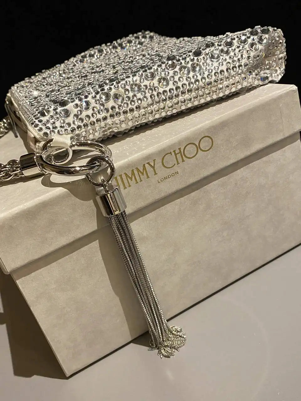 Jimmy Choo Callie Bag with with D¨¦grad¨¦ Crystals CALLIEQIB000769 White