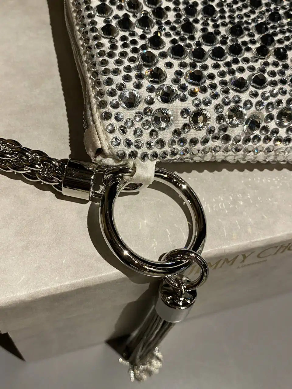 Jimmy Choo Callie Bag with with D¨¦grad¨¦ Crystals CALLIEQIB000769 White