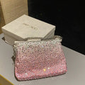 Jimmy Choo Callie Bag with with D¨¦grad¨¦ Crystals CALLIEQIB000769 White & Pink