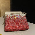 Jimmy Choo Callie Bag with with D¨¦grad¨¦ Crystals CALLIEQIB000769 White & Red
