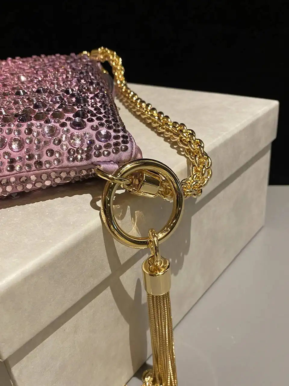 Jimmy Choo Callie Bag with with D¨¦grad¨¦ Crystals CALLIEQIB000769 Pink &Yellow