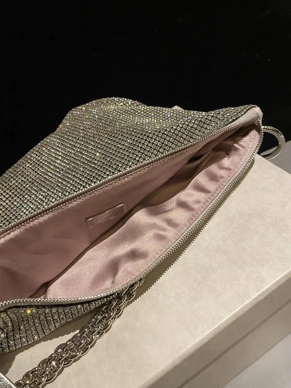 Jimmy Choo CALLIEQIB000769 Callie Bag with with D¨¦grad¨¦ Crystals White