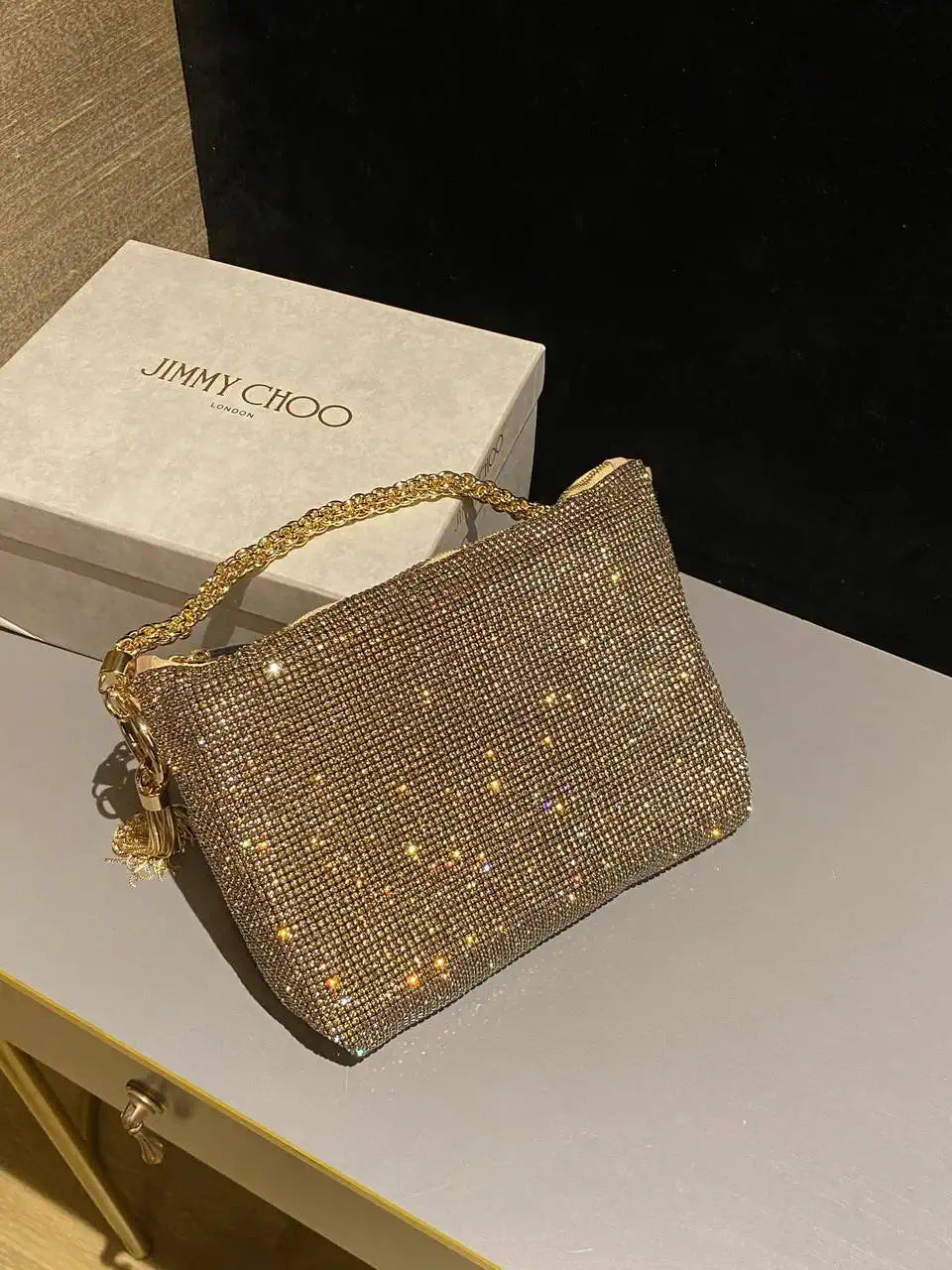 Jimmy Choo CALLIEQIB000769 Callie Bag with with D¨¦grad¨¦ Crystals Yellow
