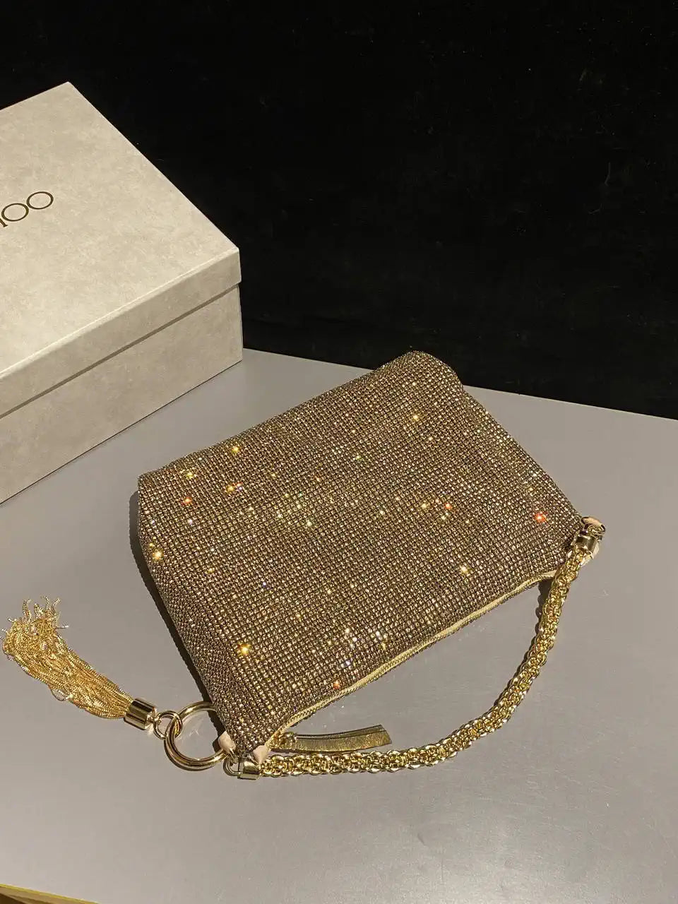 Jimmy Choo CALLIEQIB000769 Callie Bag with with D¨¦grad¨¦ Crystals Yellow