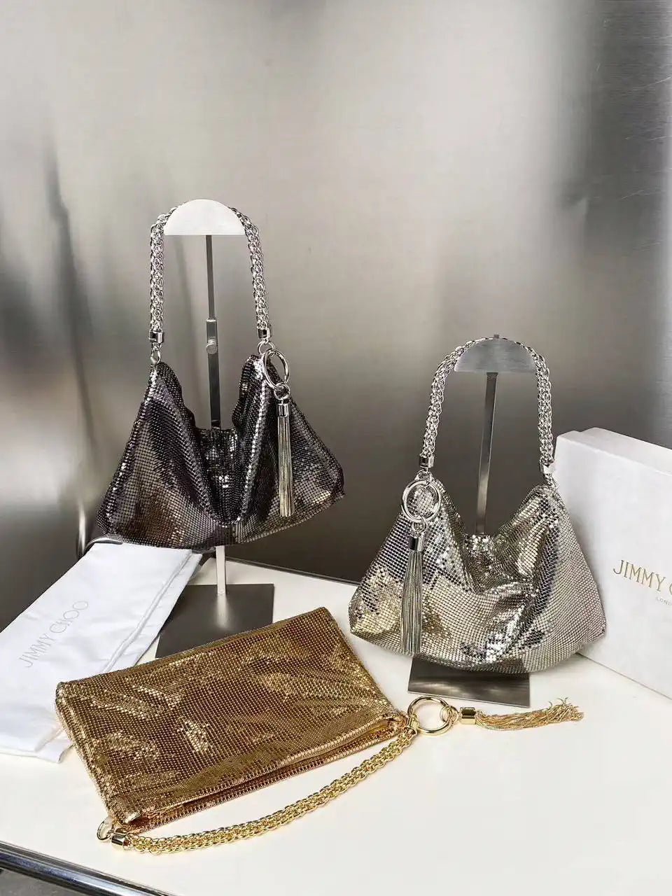Jimmy Choo Callie Bag with Sliver copper