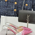 Jimmy Choo SAEDA100ZPJ Gold Satin Pumps with Crystals JC90012
