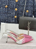 Jimmy Choo SAEDA100ZPJ Gold Satin Pumps with Crystals JC90012