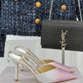 Jimmy Choo SAEDA100ZPJ Gold Satin Pumps with Crystals JC90010