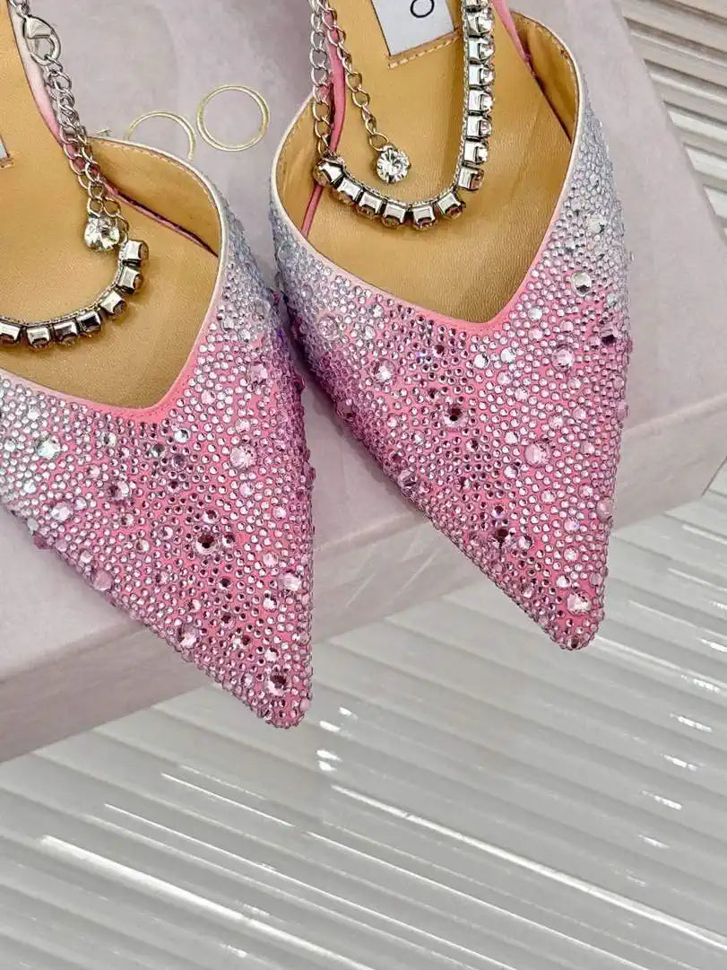 Jimmy Choo SAEDA100ZPJ Gold Satin Pumps with Crystals JC90010