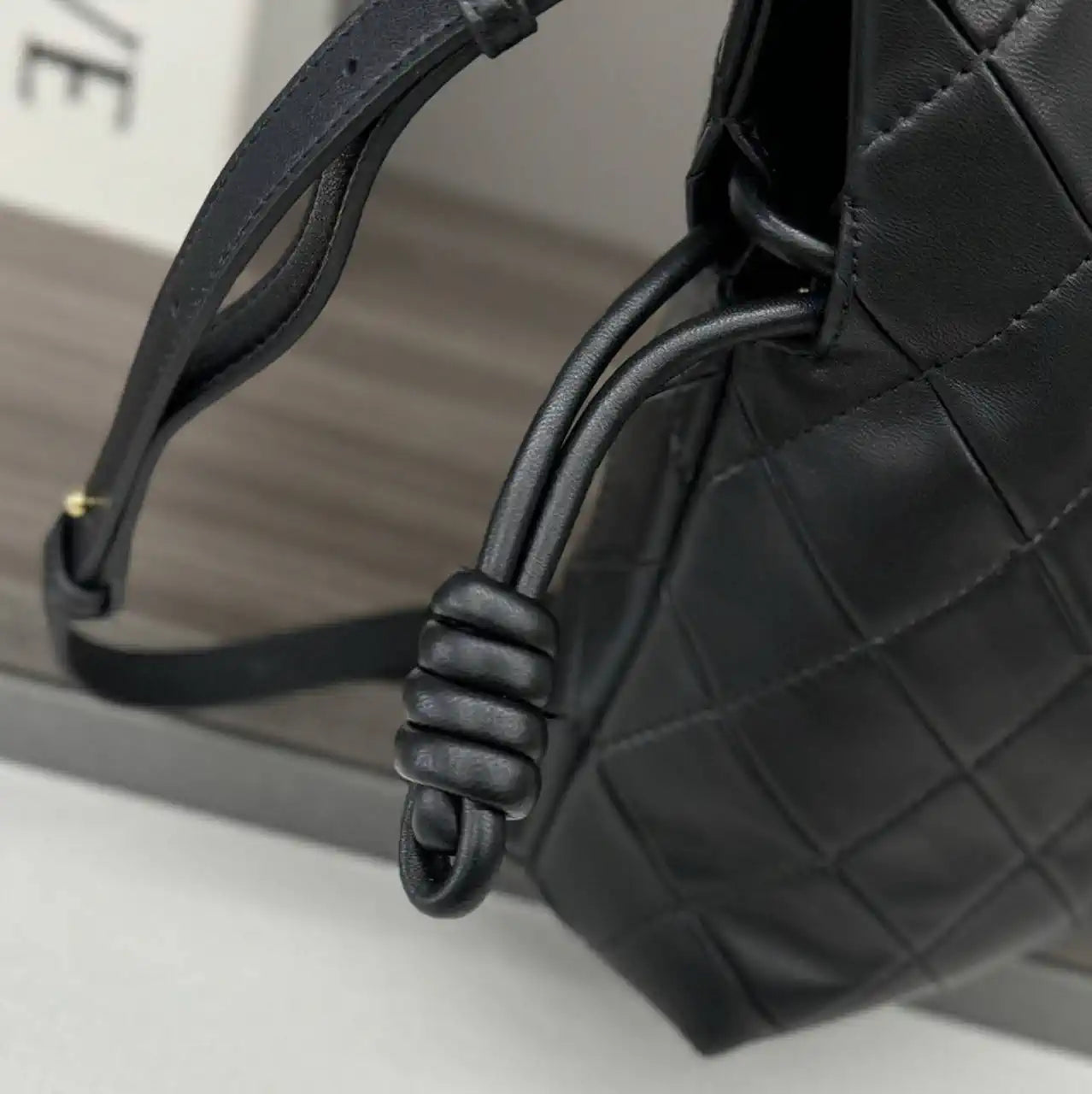 Loewe 262487 Medium Flamenco clutch in nappa calfskin A411FC1XBF Black