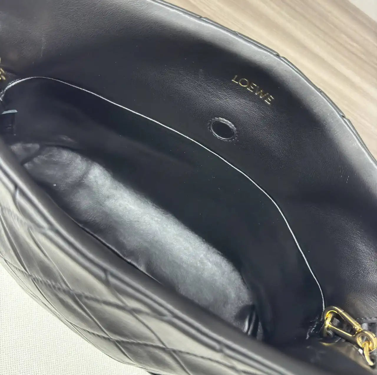 Loewe 262487 Medium Flamenco clutch in nappa calfskin A411FC1XBF Black