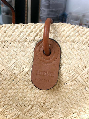 Loewe A223T43X02 Medium Anagram Basket bag in iraca palm and calfskin Natural Tan - Default Title - View 9