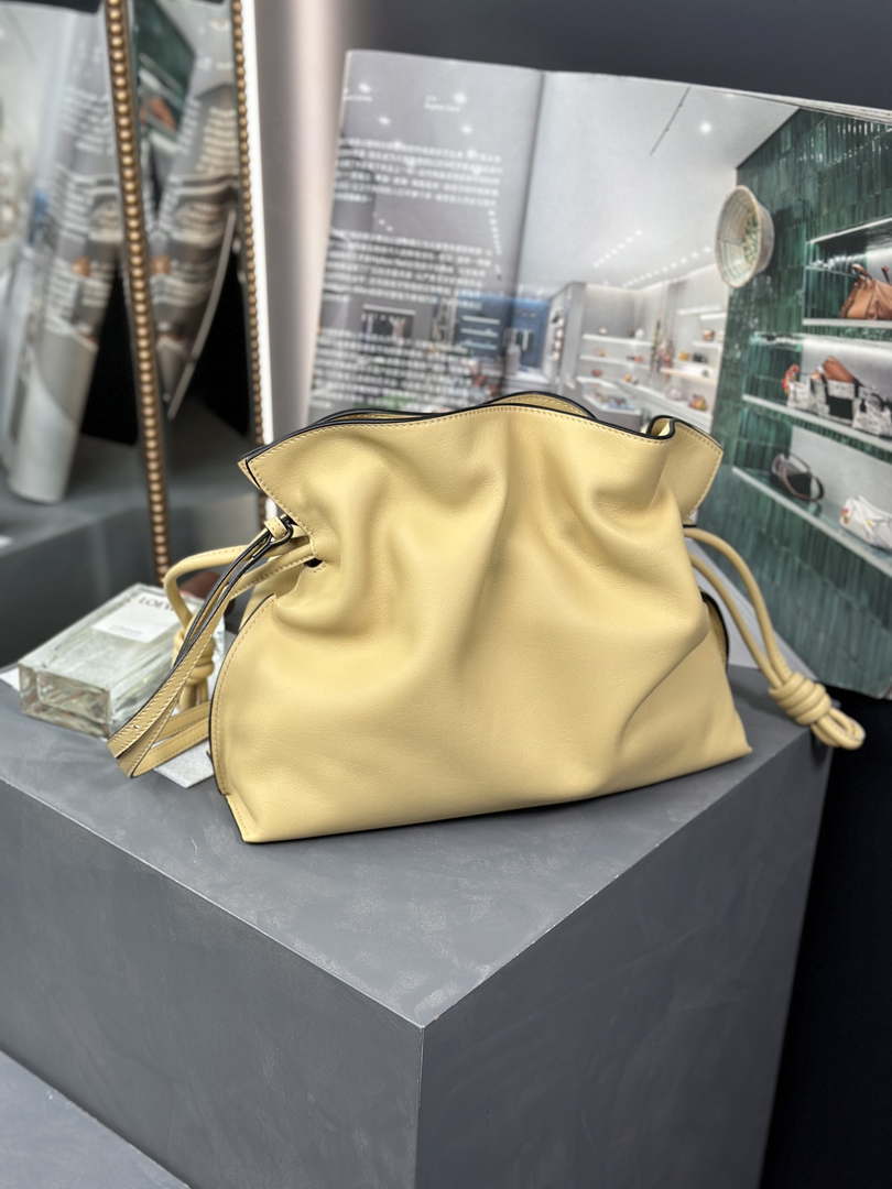 Loewe A411FC1X83 Flamenco clutch in Nappa Calfskin Yellow