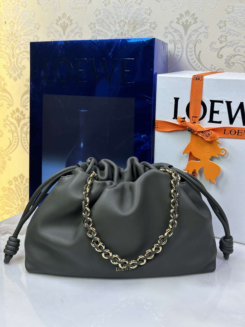 Loewe A411FCRX02 Medium Flamenco purse in mellow nappa lambskin L9016 - Default Title - View 1