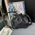 Loewe A411FPBX02 Flamenco Purse Bucket Bag in mellow nappa lambskin Black - Default Title - View 1