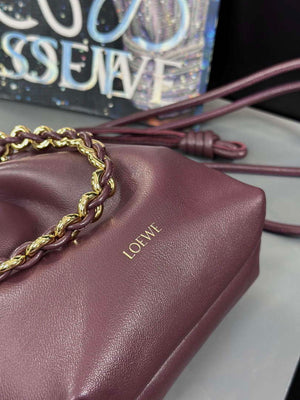 Loewe A411FPBX02 Flamenco Purse Bucket Bag in mellow nappa lambskin Dark Burgundy - Default Title - View 6
